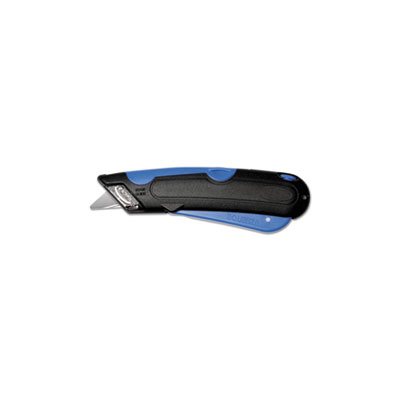 UTILITY KNIFE, Box Cutter,  w / Shielded Blade, Black / Blue