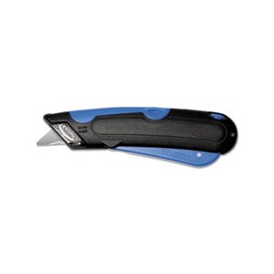 UTILITY KNIFE, Box Cutter,  w / Shielded Blade, Black / Blue