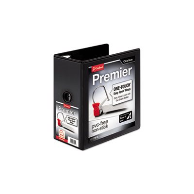 BINDER, PREMIER, Easy-Open, ClearVue, Locking, Slant-D, 5" Cap, 11" x 8.5", Black