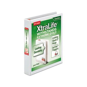 BINDER, XtraLife, ClearVue, Non-Stick, Locking, Slant-D RING, 1" Cap, 11" x 8.5", White