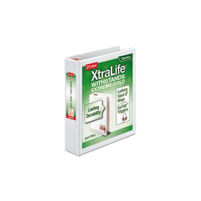 BINDER, XtraLife, ClearVue, Non-Stick, Locking, Slant-D Ring, 1.5" Cap, 11" x 8.5", White