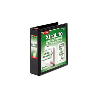 BINDER, XtraLife, ClearVue, Non-Stick, Locking, Slant-D Ring, 2" Cap, 11" x 8.5", Black