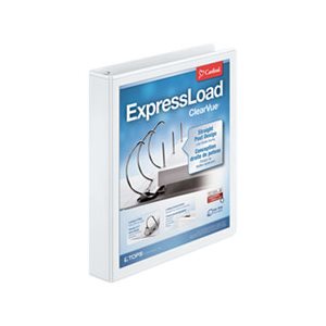 BINDER, ExpressLoad, ClearVue, Locking, SLANT-D Ring, 1.5" Cap, 11" x 8.5", White