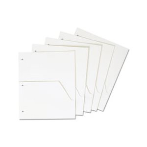 DIVIDERS, BINDER, Untabbed, Ring Binder, Double Pocket, Letter, White, 5 / Pack