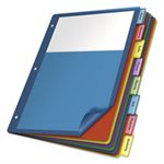 Poly 1-Pocket Index Dividers, Letter, Multicolor, 8-Tabs / Set, 4 Sets / Pack