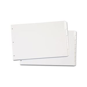 DIVIDERS, INDEX, Write 'n Erase, Tabloid, 8-Tab, White