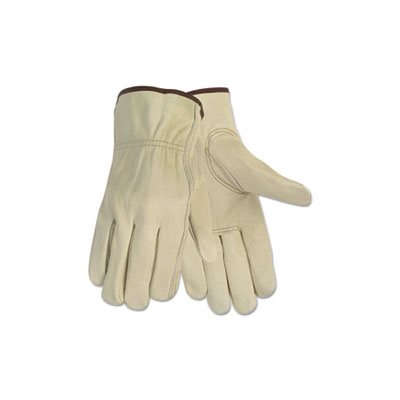 GLOVES, Economy, Leather, Driver, Large, Beige, Pair