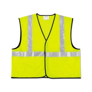 VEST, SAFETY, Class 2, POLYESTER, Fluorescent Lime w /  Silver Stripe, 2X-Large