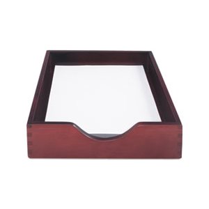 DESK TRAY, Hardwood, Letter, Stackable, Mahogany FINISH