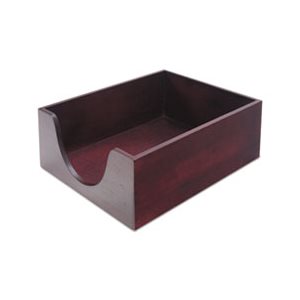 DESK TRAY, Hardwood, Letter, Stackable, Mahogany FINISH