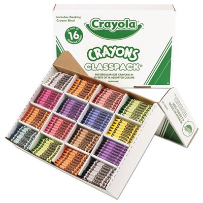 Classpack Regular Crayons, 16 Colors, 800 / BX