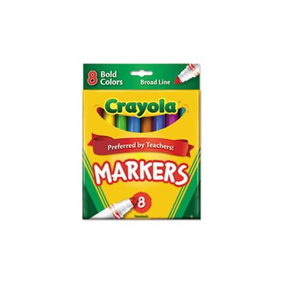 MARKERS, Non-Washable, Broad Point, Bold Colors, 8 / Set