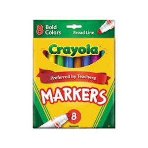 MARKERS, Non-Washable, Broad Point, Bold Colors, 8 / Set