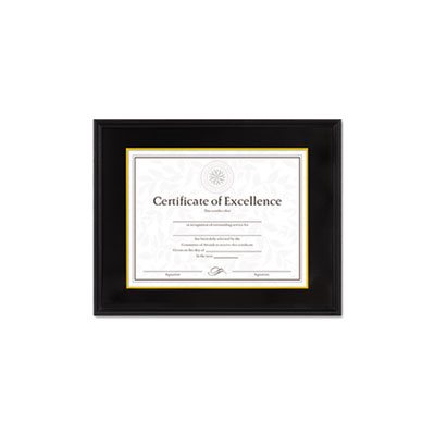 FRAME, Hardwood, Document / Certificate, w /  Mat, 11" x 14", 8.5" x 11", Black