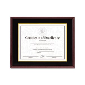 FRAME, Hardwood, Document / Certificate, w /  Mat, 11" x 14", 8.5" x 11", Mahogany