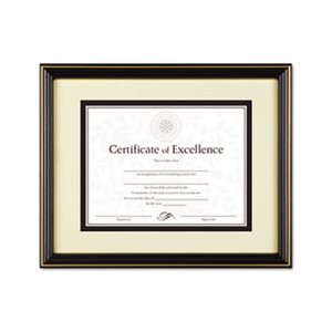 FRAME, DOCUMENT, Gold-Trimmed, Wood, 11" x 14", 8.5" x 11", Black