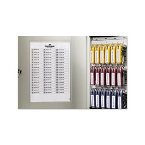 KEY CABINET, Locking, 54-Key, Brushed Aluminum, 11.75" x 4.625" x 11", SILVER