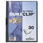 Vinyl DuraClip Report Cover, Letter, Holds 30 Pages, Clear / Graphite