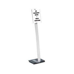 STAND, FLOOR, Info / SIGN, Duo, Letter-Size Inserts, 15" x 44.5", Clear