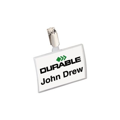 Click-Fold Convex Name Badge Holder, Strap Clip, 3 3 / 4w x 2 1 / 4h, Clear, 25 / Pk