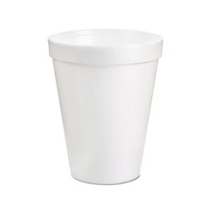 CUPS, DRINK, FOAM, 8oz, 25 / Bag, 40 Bags / Carton, WHITE