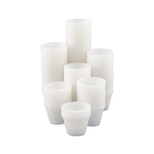 CUPS, PORTION, Polystyrene, 4oz, 250 / Bag, 10 Bags / Carton, Translucent