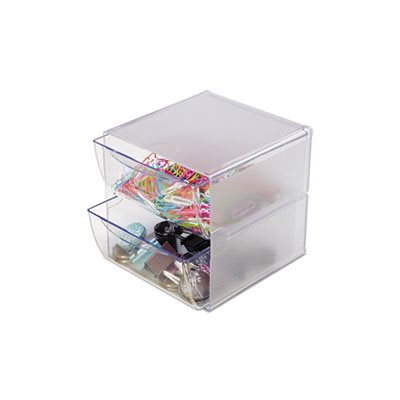 ORGANIZER, CUBE, Two Drawer, 6" x 7.125" x 6", CLEAR PLASTIC