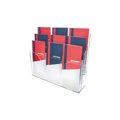 ORGANIZER, DOCUMENT, Three-Tier, W /  Dividers, 14"w x 3.5"d x 11.5"h, Clear