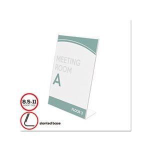 HOLDER, SIGN, SLANTED DESK, SUPERIOR IMAGE, Plastic, 8.5" x 11", Insert, Clear