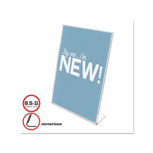 HOLDER, DESK SIGN, Classic Image, Slanted, Plastic, 8.5" x 11" Insert, Clear