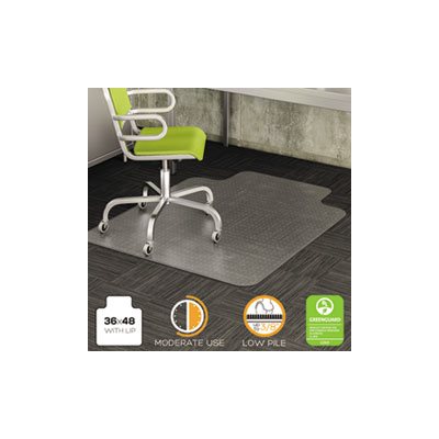 MAT, CHAIR, DuraMat, Moderate Use, for Low Pile Carpet, W / LIP, 36" x 48", Clear