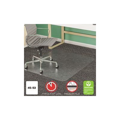 MAT, CHAIR, SuperMat, Frequent Use, Medium Pile Carpet, Beveled, 45" x 53", Clear