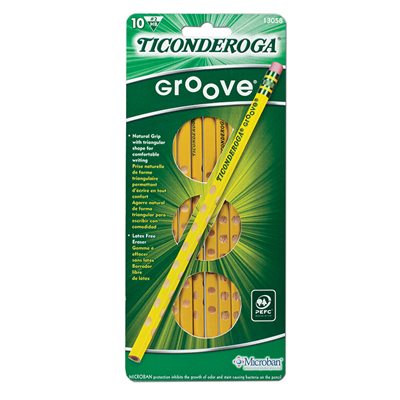 PENCILS, Groove, Yellow, #2, 10 / Pack