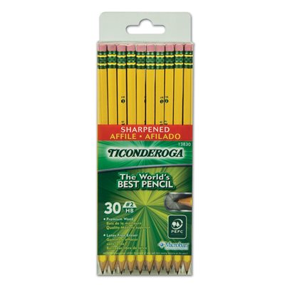 Pre-Sharpened Pencil, HB, #2, Yellow Barrel, 30 / Pack