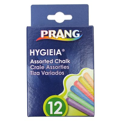 CHALK, Dustless, Board Chalk, Hygieia, 3.25" x .375", Assorted, 12 / Box