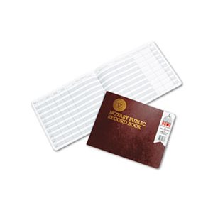 RECORD, Notary Public, Burgundy Cover, 60 Pages, 8.5" x 10.5"