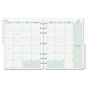 CALENDAR, REFILL, DAY-TIMER, MONTHLY, 2 PAGE, 8.5" X 11"