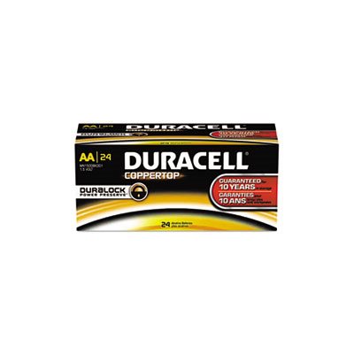 BATTERIES, AA, DURACELL CopperTop, Alkaline, w /  Duralock Power Preserve Technology, 144 / CARTON