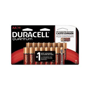 BATTERIES, AA, DURACELL Quantum, Alkaline, w /  Duralock Power Preserve Technology, 16 / PACK