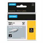 TAPE, LABEL, DYMO, Rhino, Heat Shrink Tubes, Industrial, .375" x 5', White / Black Print