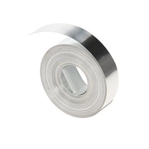 TAPE, METAL LABEL, DYMO, Rhino, Non-Adhesive, .5" x 16', Aluminum