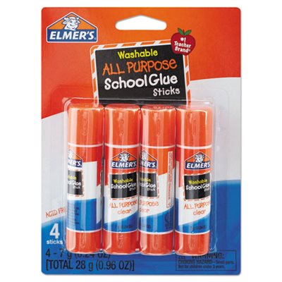 GLUE, STICKS, ELMER'S, Washable, All Purpose, School Glue, 4 / Pack