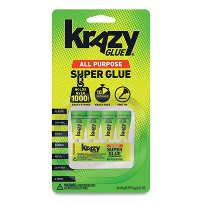 GLUE, Krazy, Single-Use Tubes, w / Storage Case, 0.07 oz, 4 / Pack