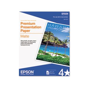 PAPER, PREMIUM, EPSON, Matte, Presentation, 45 lbs., 8.5" x 11", 50 Sheets / Pack