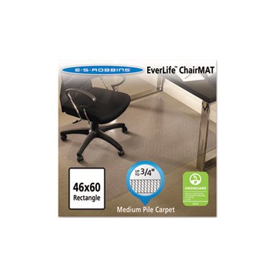 MAT, CHAIR, 46" x 60", RECTANGULAR, For Medium Pile Carpet, Clear