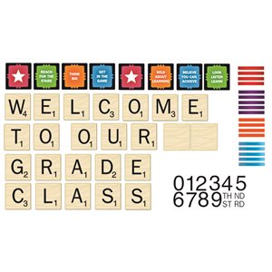 BULLETIN BOARD SET, SCRABBLE, WELCOME TO OUR CLASS