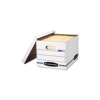 BOX, STORAGE, FELLOWES EASYLIFT, Letter / Letter, Lift-Off Lid, White / Blue, 12 / Carton