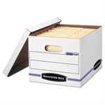 BOX, STORAGE, FELLOWES STOR / FILE, Letter / Legal, Lift-off Lid, White / Blue, 12 / Carton