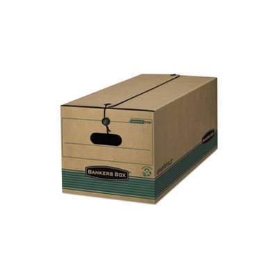 BOX, STORAGE, FELLOWES STOR / FILE, Extra Strength, Letter, String / Button, Kraft / Green, 12 / CARTON