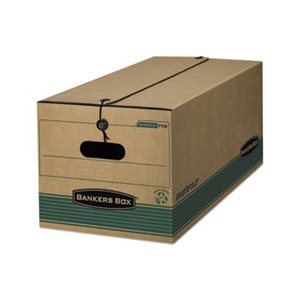 BOX, STORAGE, FELLOWES STOR / FILE, Extra Strength, Letter, String / Button, Kraft / Green, 12 / CARTON